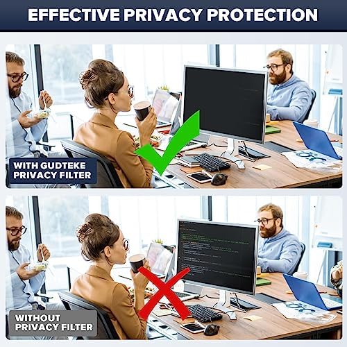 Two pack premium computer monitor privacy accessories unboxed with cleaning cloths and dual mounting kits included.