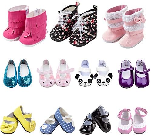 Toyysb 6 pairs of fashion shoes for 18 inch American Girl dolls
