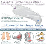 Close up of Dr. Foot transparent arch support insole material.