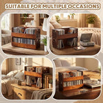 CroBlissful premium wooden CD display case pair highlighting the magnetic front opening mechanism
