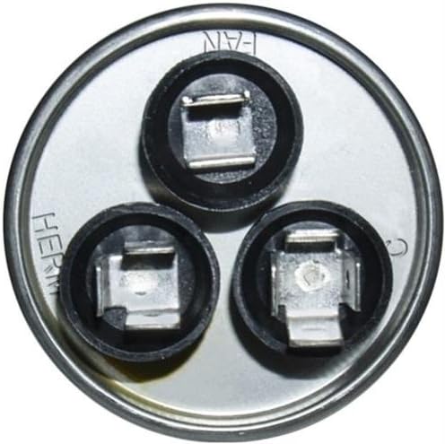 Replacement for Lennox 100335-05 round dual run capacitor front view
