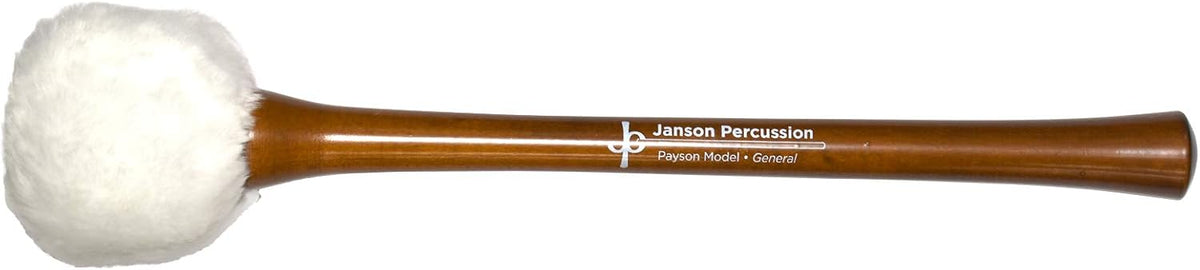 Close up of Ludwig L310 Payson mallet head showing white felt texture and craftsmanship.