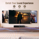 Bestisan 16.5 inch soundbar placed in front of a television
