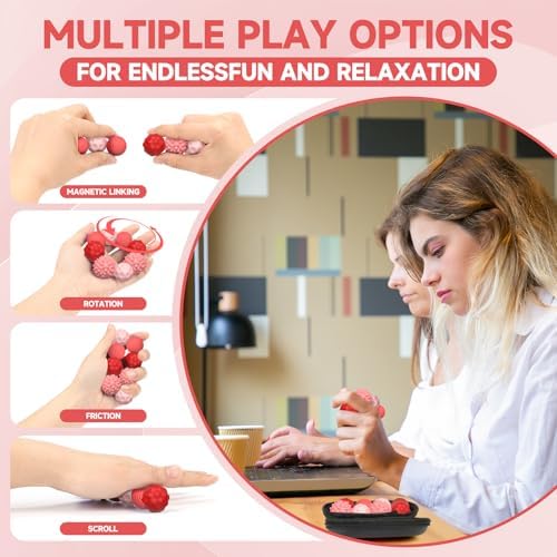AotBlcer silicone fidget balls magnetized together in a chain shape