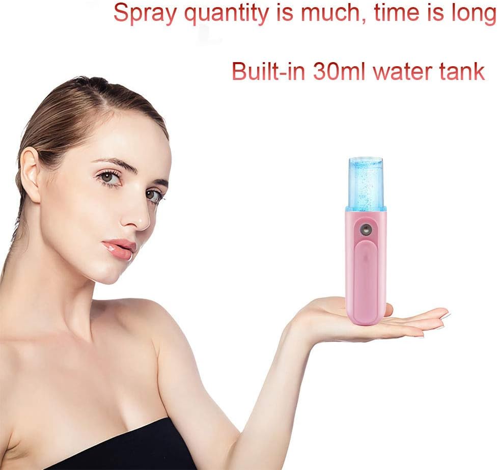 Nano Facial Mister, Portable Mini Cool Mist Facial Steamer Moisturizing Hydrating Face Sprayer for Skin Care, Makeup, Cleaning PoresEyelash ExtensionsSummer Cool (Pink) - Image 7