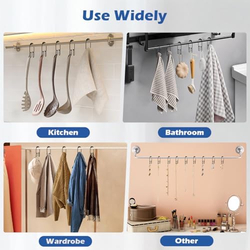 Durable matte black metal bathroom ring hardware for curtains and liners.