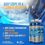 Oh Yuk high efficiency machine cleaner showing concentrated formula liquid