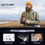 Neewer PH74E battery handle mounted on a photography tripod stand for outdoor recording.