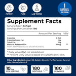We Like Vitamins Astaxanthin 180 capsules packaging displaying non-genetically modified organism and gluten-free labels