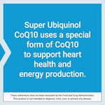 Side view of Life Extension Super Ubiquinol CoQ10 supplement facts and dosage instructions