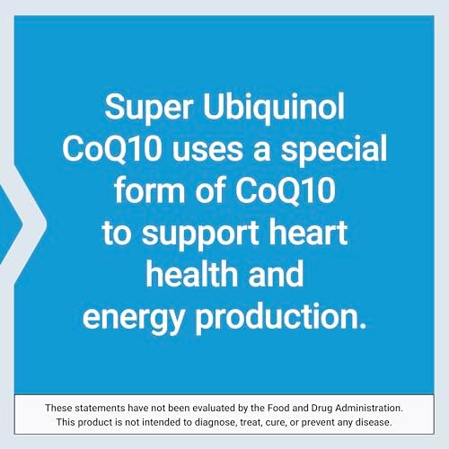 Side view of Life Extension Super Ubiquinol CoQ10 supplement facts and dosage instructions
