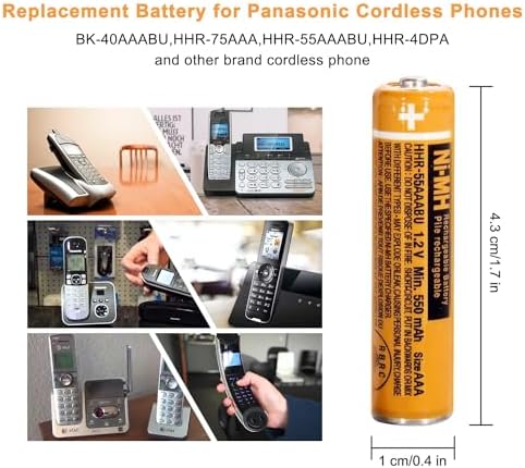 Pingju 1.2V 550mAh AAA rechargeable batteries pack of four product details.