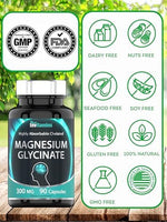 Close-up of the clean allergen-free manufacturing information on the imported USA dietary supplement packaging.