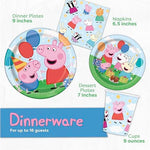 Authentic USA imported Peppa Pig party kit layout