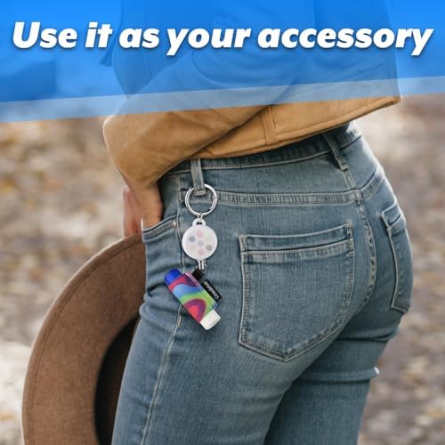 Homakover retractable keychain open bottom view highlighting how to twist lipstick without removing it
