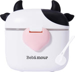 Bebamour baby formula dispenser front view black color travel container