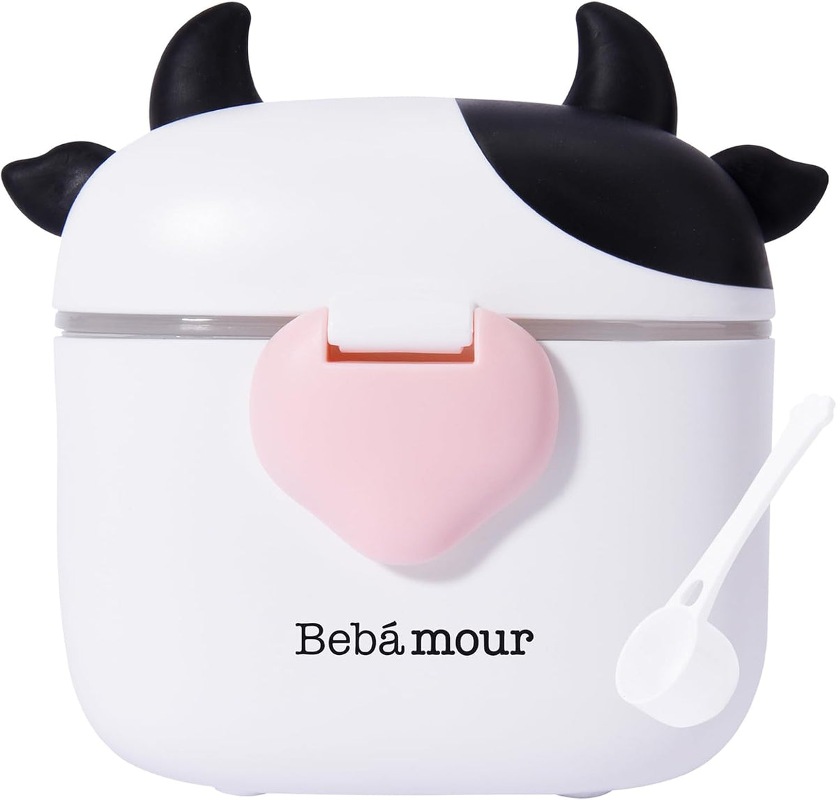 Bebamour baby formula dispenser front view black color travel container