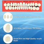 Six sets of artificial denture teeth on acrylic storage boards