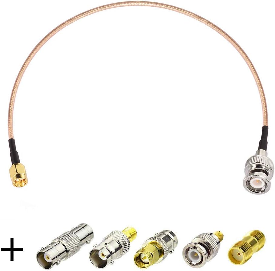 Superbat SMA Male to BNC Male Cable 6inches + 5pcs SMA to BNC Adapter RF Coax Cable Kit for RF Applications/Antennas/Wireless LAN Devices/Wi-Fi Radios External Antenna etc - Image 1