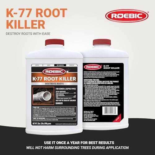 Roebic K-77 copper sulfate root destroyer granules for septic system care.