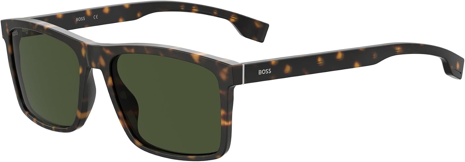 Hugo Boss men's rectangular sunglasses front view luxury eyewear