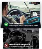 Close up of Ottocast Mirror Touch interface on car screen