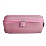 Hermitshell pink carrying case side view highlighting the secure dual zipper closure.