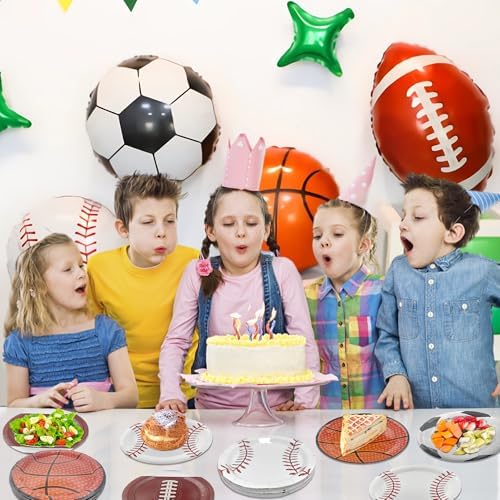 Soccer and baseball party tableware set for events