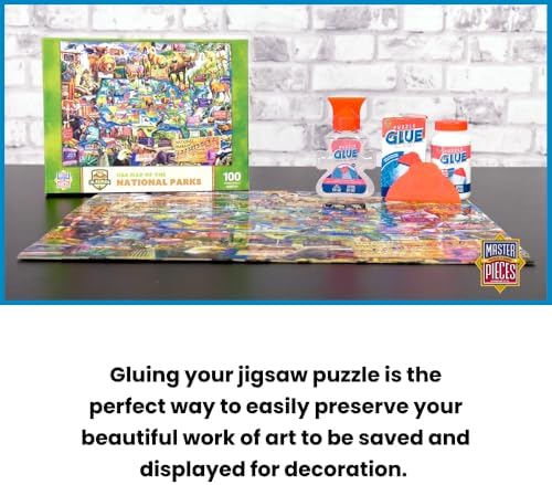 MasterPieces non toxic puzzle preserver bundle with application instructions shown on the back packaging.