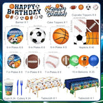 Linhaxm sports themed plates and napkins for party