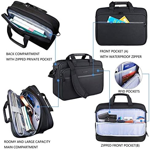 KROSER business travel bag rear view highlighting the luggage trolley strap