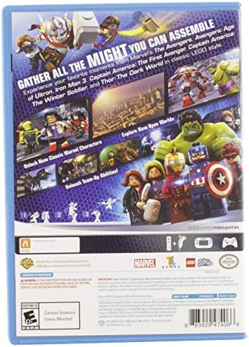 Lego Marvel Avengers Nintendo Wii U gameplay screenshot showing Iron Man and Captain America.