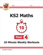 CGP Books New KS2 Maths 10-Minute Weekly Workouts Year 4 front cover paperback