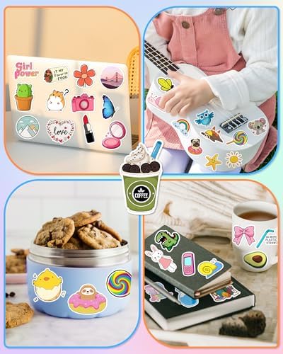 Assorted cute aesthetic waterproof vinyl stickers for laptops
