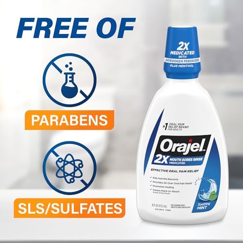 Orajel imported USA oral rinse bottle cap and directions