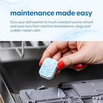 Instructions for use on M3 Naturals dishwasher cleaner packaging
