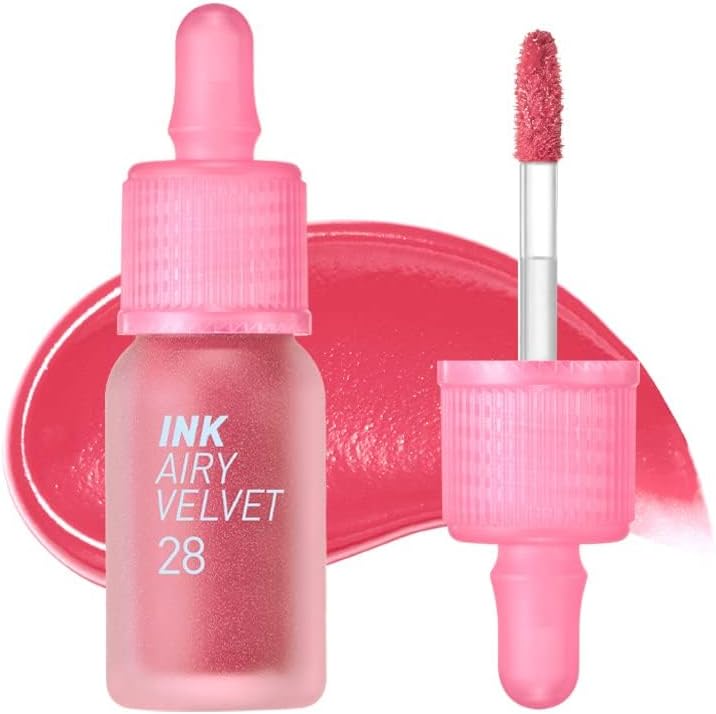 Peripera Ink Airy Velvet Lip Tint in Berry Good Pink front view of the frosted bottle packaging.