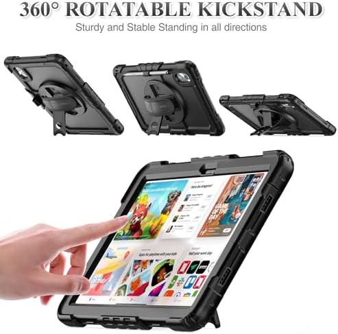 Drop-proof tablet case with detachable portable nylon shoulder strap attached to corner loops