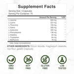 Deal Supplement amino acid capsules close up