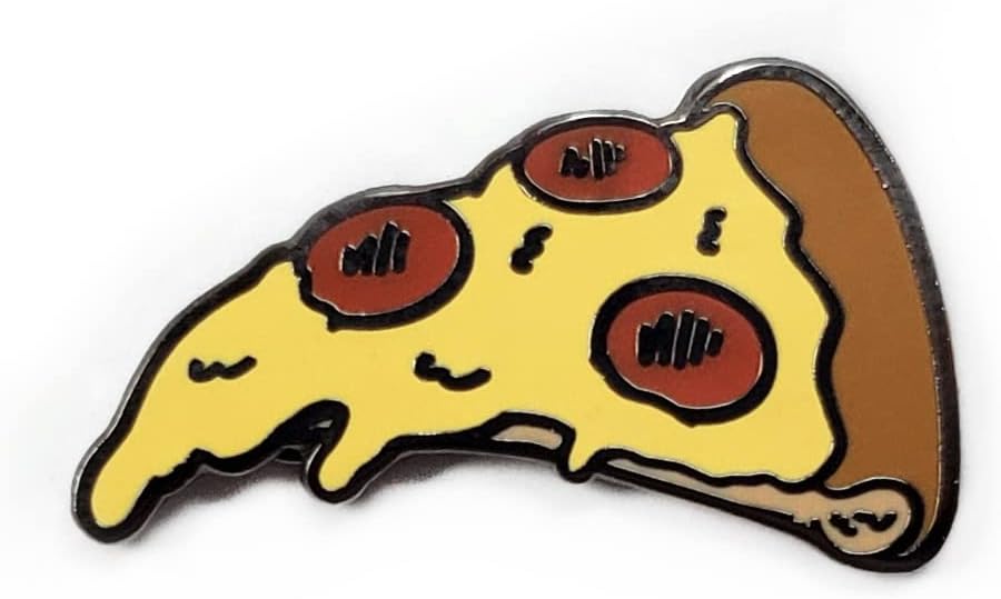 Kolorspun Pizza Slice Enamel Lapel Pin front view