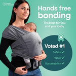 Adjustable side ring closure details on the Koala Babycare soft cotton infant sling.