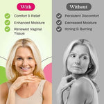 Authentic Gynatrof Vitamin E and Hyaluronic Acid gel for vaginal dryness relief.