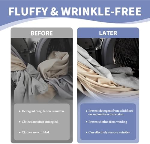 Weglok anti tangle clothes cleaning balls alongside freshly dried wrinkle free garments