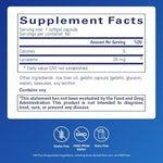 Supplement bottle showing 60 softgel capsules facts and hypoallergenic label details.