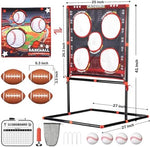 Kids outdoor sports target toy set showing the football throwing side mesh