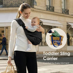 BAMBORA ergonomic baby carrier back view of the supportive shoulder padding.