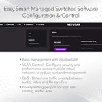 Netgear Easy Smart Managed Essentials Switch GS308EP back panel showcasing the power supply input connection.