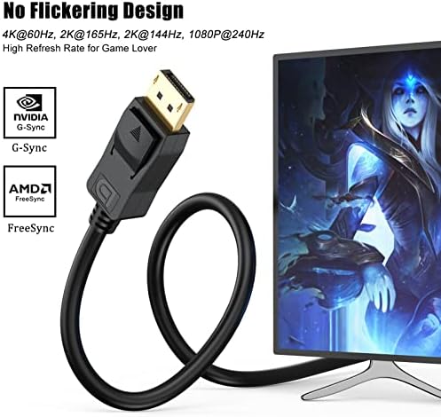 UVOOI 4K DisplayPort to DisplayPort high speed monitor adapter cable packaging display