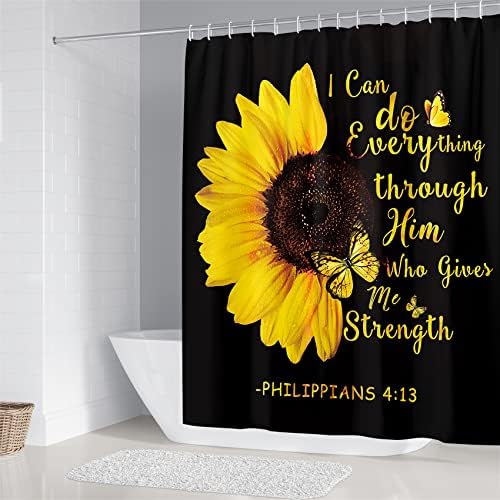 AZHM floral bathroom accessories kit including the thick waterproof polyester curtain with twelve plastic rings