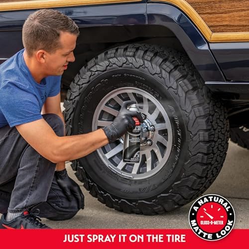 Comparison of satin finish versus high-gloss tire dressing